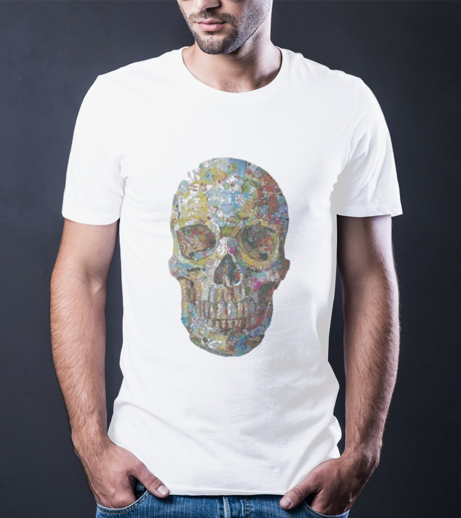 Noah Scalin Still Life Skull Collage Of Popular Culture T-Shirt