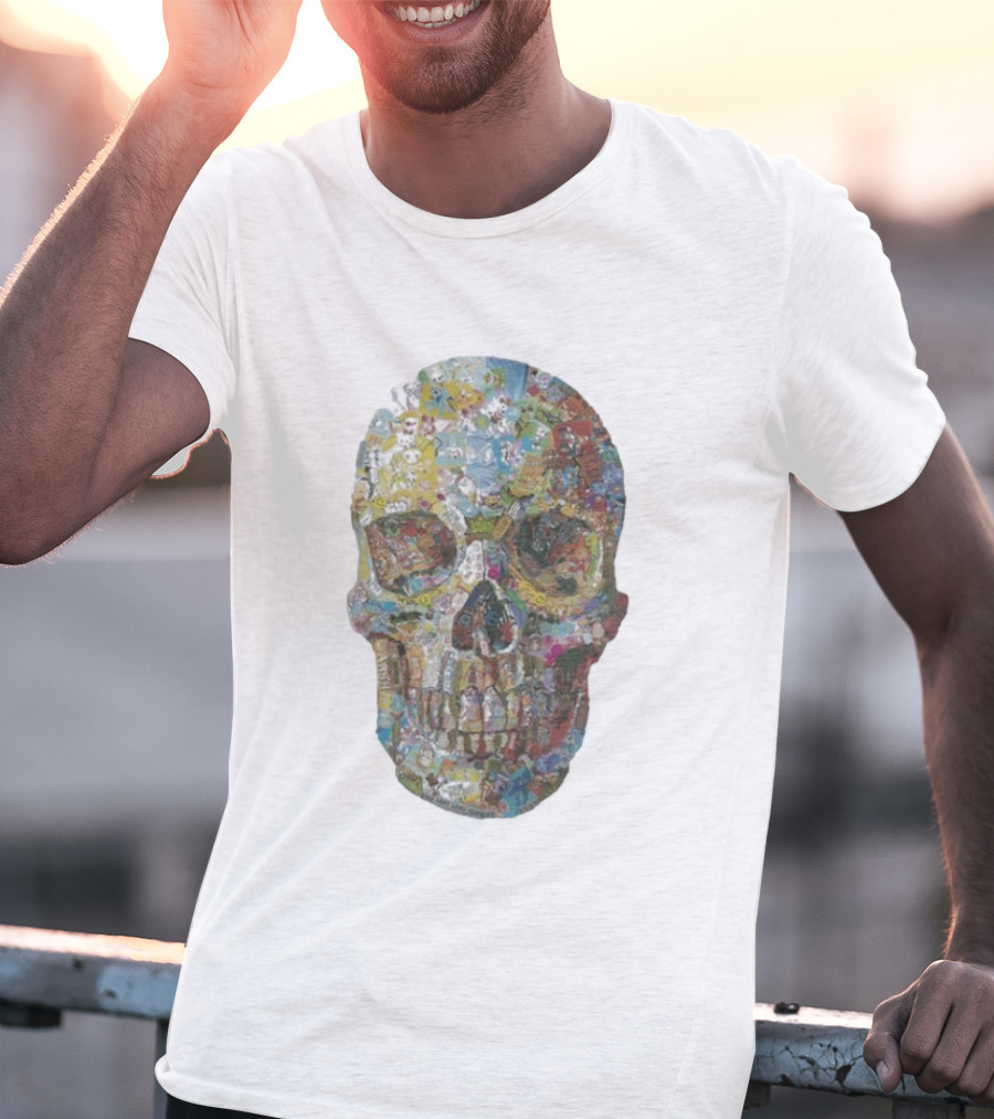 Noah Scalin Still Life Skull Collage Of Popular Culture T-Shirt