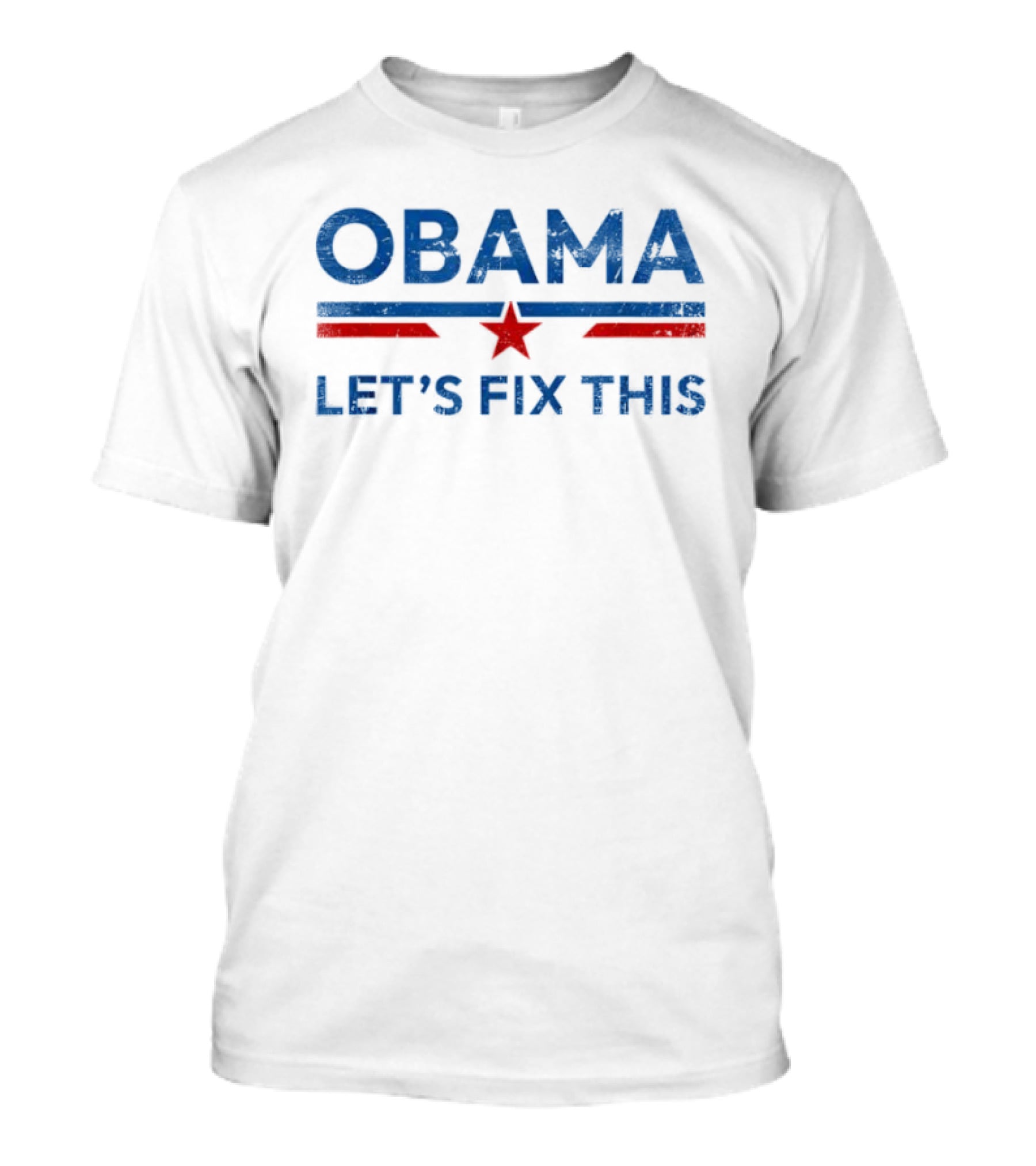 Obama 2028 Let's Fix This Political Protest Rally Red Star T-Shirt