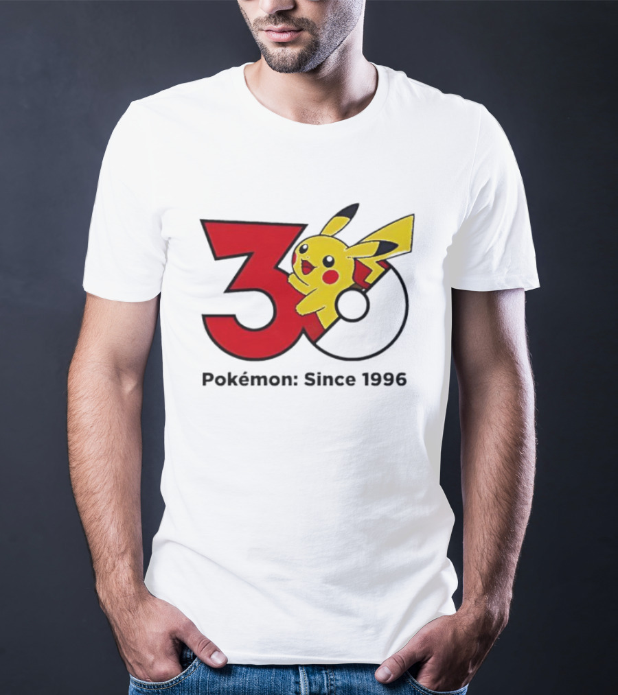Pokémon 30th Anniversary Since 1996 Pikachu Celebration T-Shirt