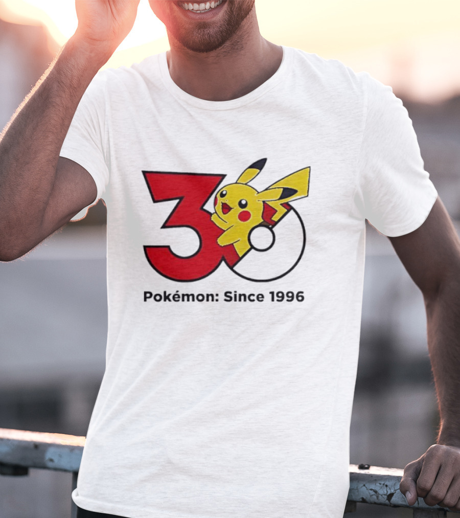 Pokémon 30th Anniversary Since 1996 Pikachu Celebration T-Shirt
