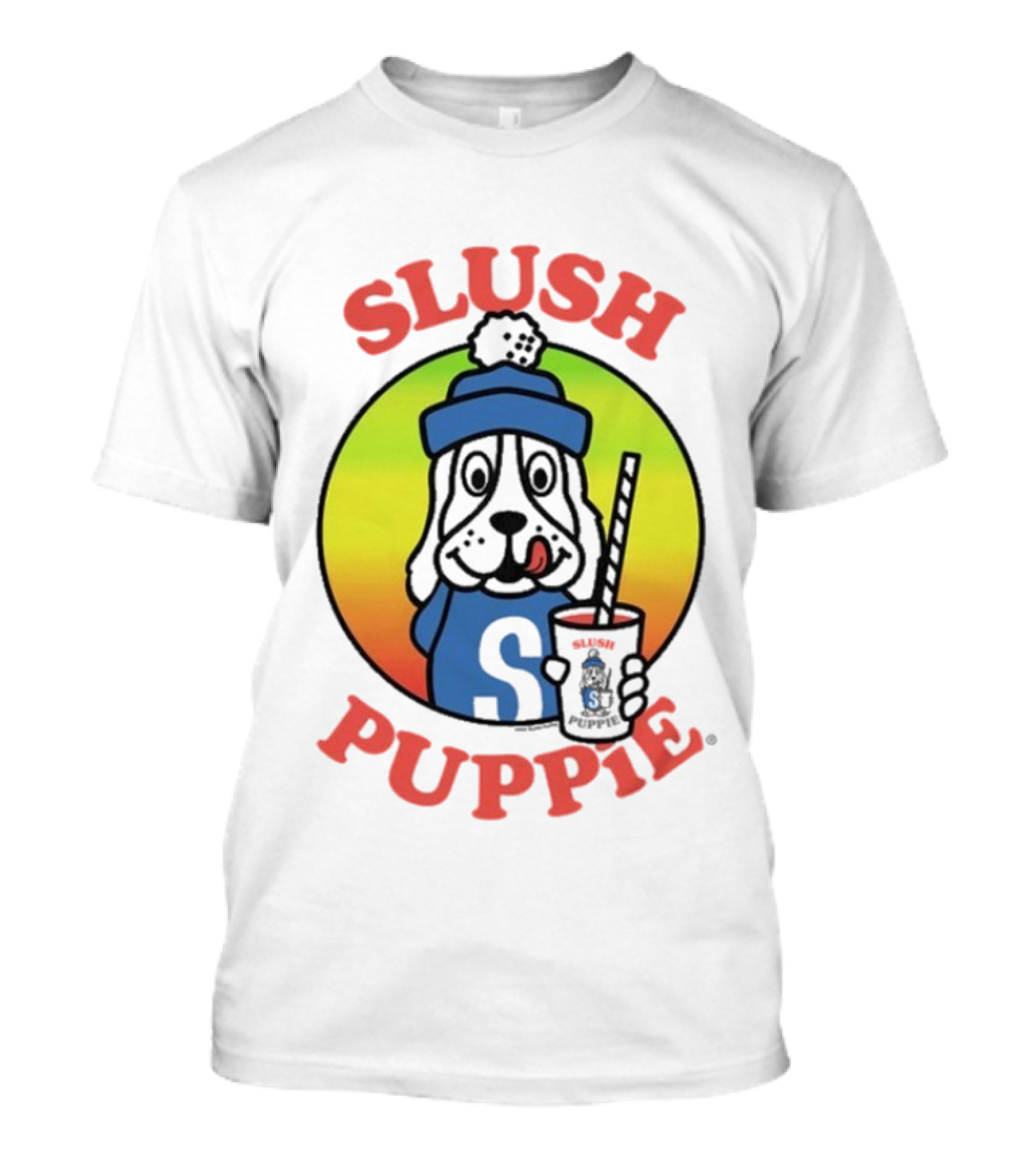Slush Puppie Cartoon Dog With Cup And Straw Iconic T-Shirt