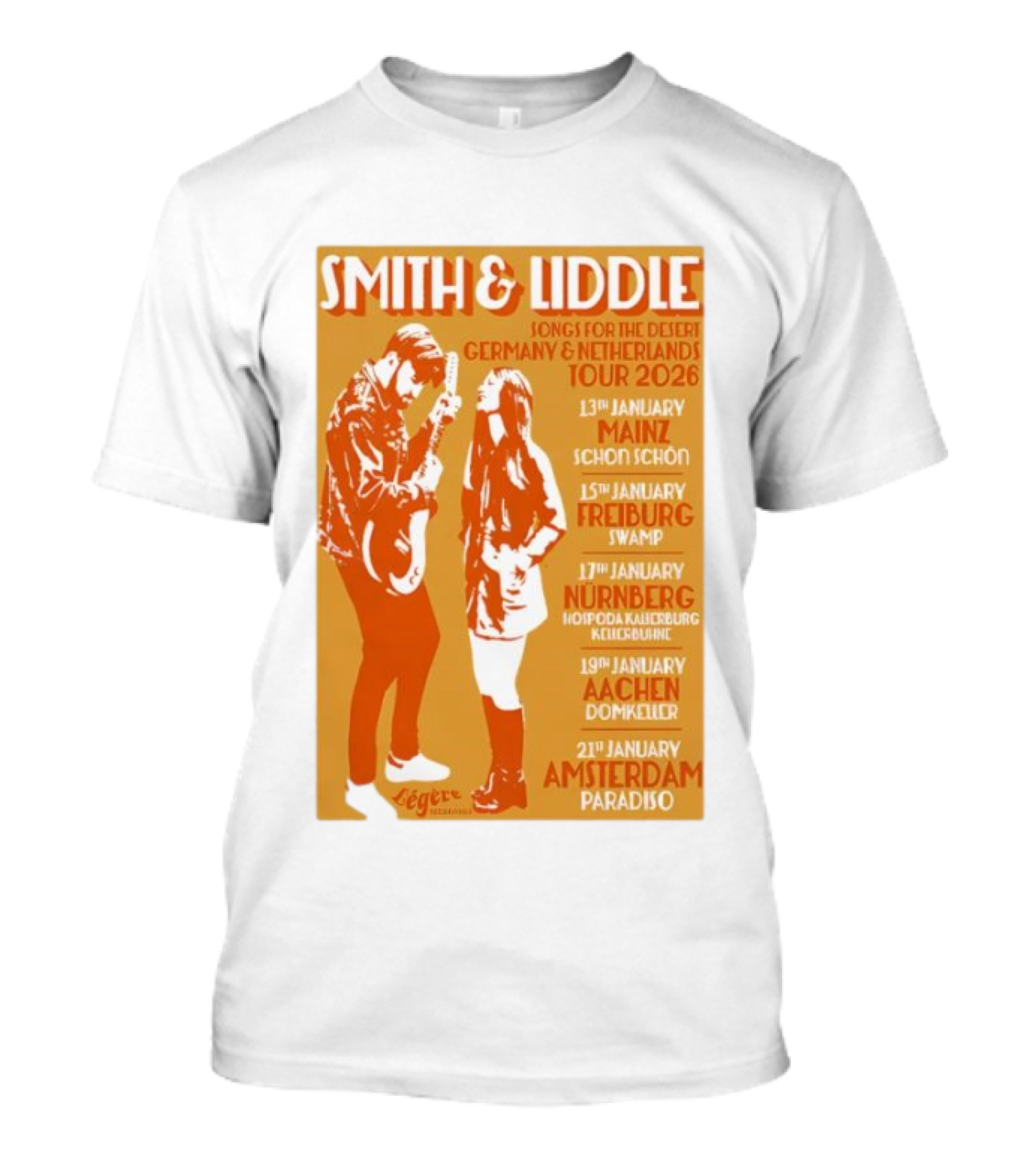 Smith And Liddle Songs For The Desert Germany Netherlands Tour 2026 Mainz Freiburg Nürnberg Aachen Amsterdam T-Shirt