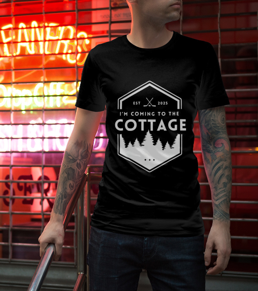 I'm Coming To The Cottage EST 2025 Forest Hockey T-Shirt