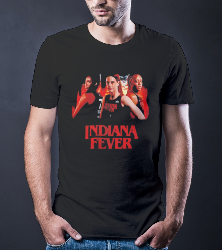 Indiana Fever Caitlin Clark Aliyah Boston Kelsey Mitchell Stranger Things T-Shirt