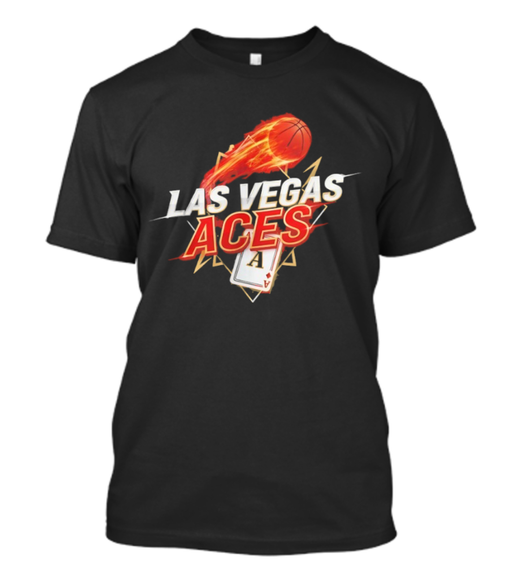 Las Vegas Aces Basketball Flaming Ball Ace Card WNBA T-Shirt