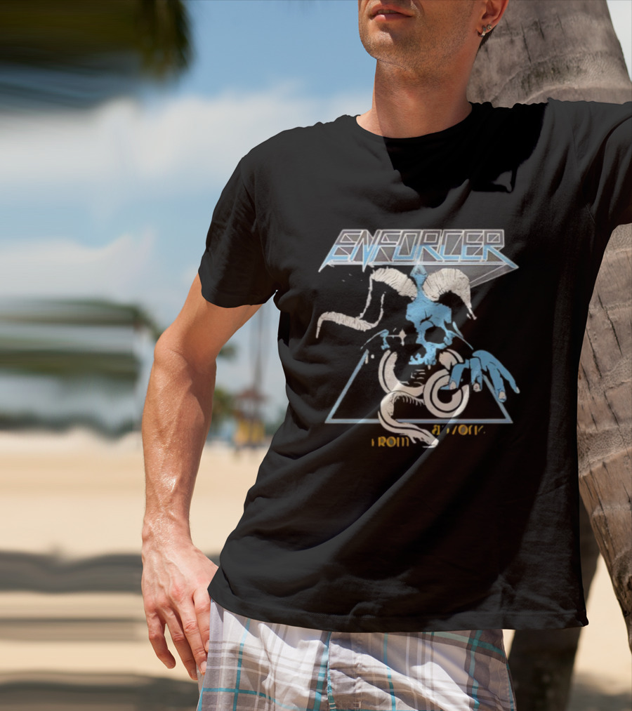 Enforcer Devil Blue Skull From Beyond Retro Metal T-Shirt