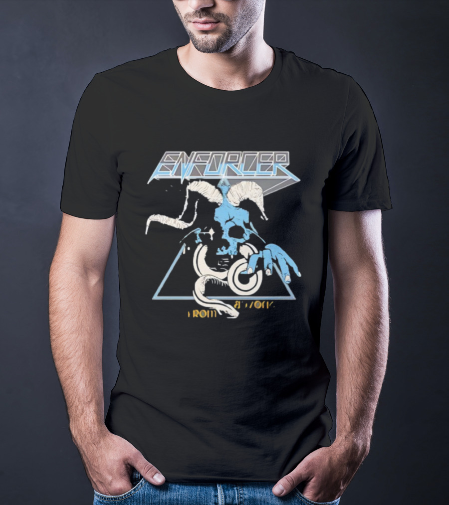 Enforcer Devil Blue Skull From Beyond Retro Metal T-Shirt