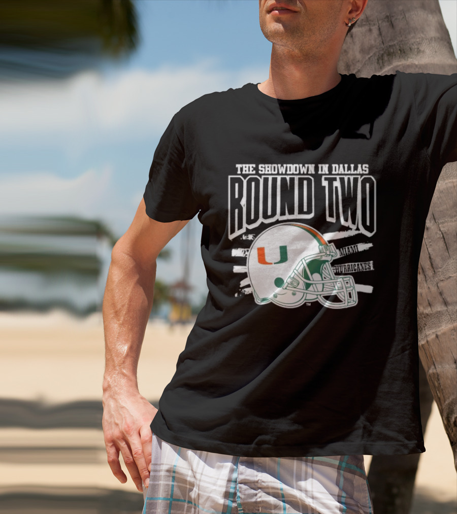 Miami Hurricanes Helmet The Showdown In Dallas Round Two T-Shirt
