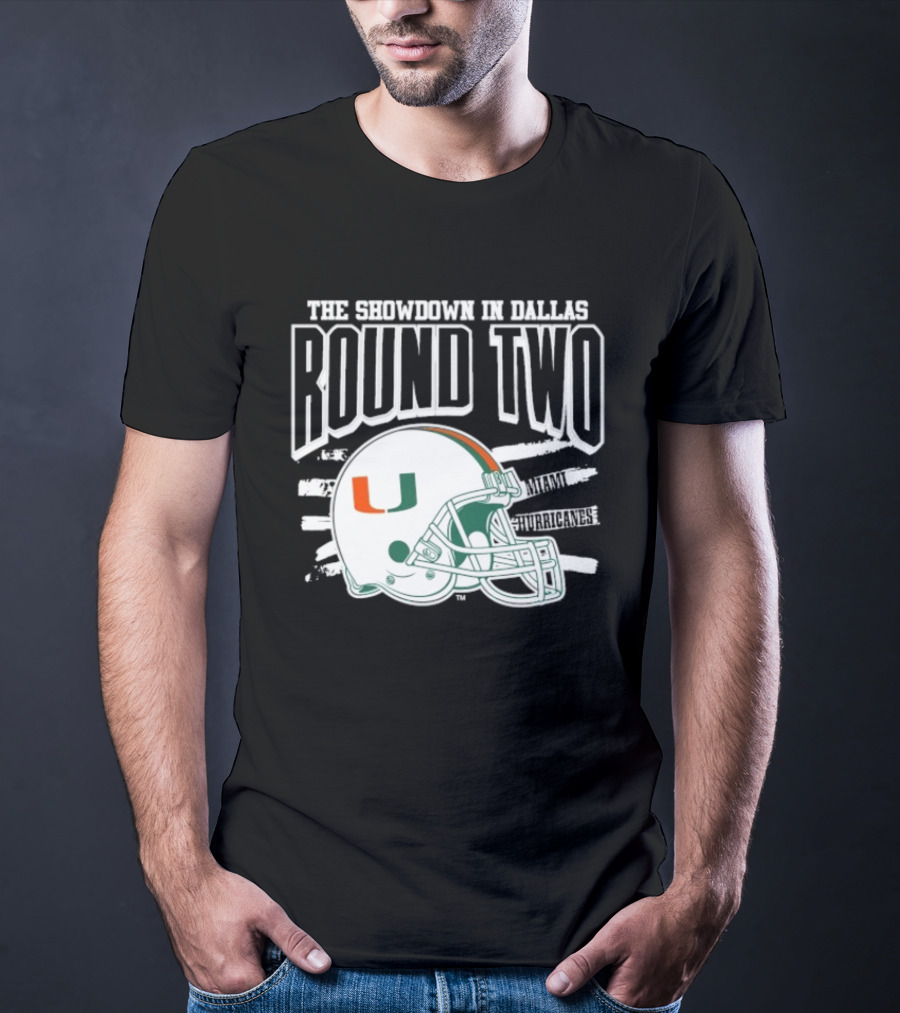 Miami Hurricanes Helmet The Showdown In Dallas Round Two T-Shirt