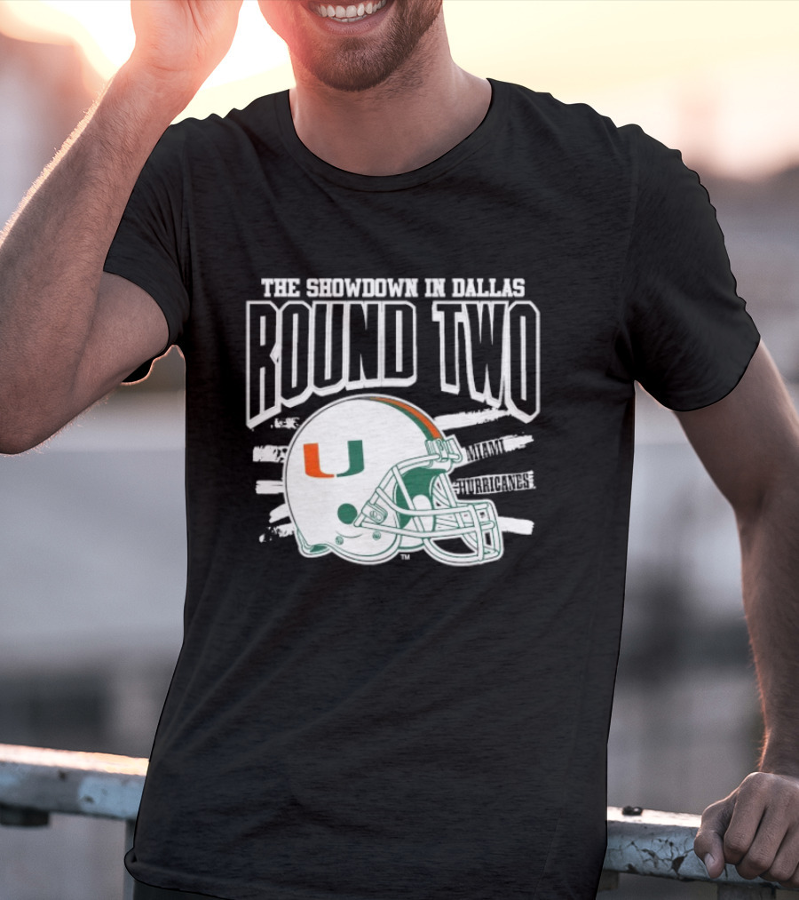 Miami Hurricanes Helmet The Showdown In Dallas Round Two T-Shirt
