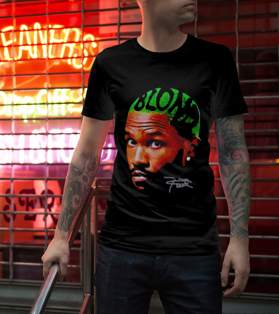 Blond Frank Ocean Big Face Green Hair Signature T-Shirt