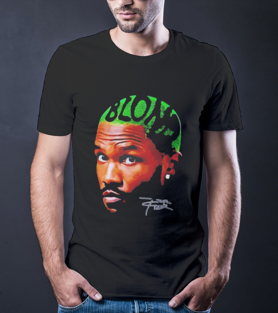 Blond Frank Ocean Big Face Green Hair Signature T-Shirt