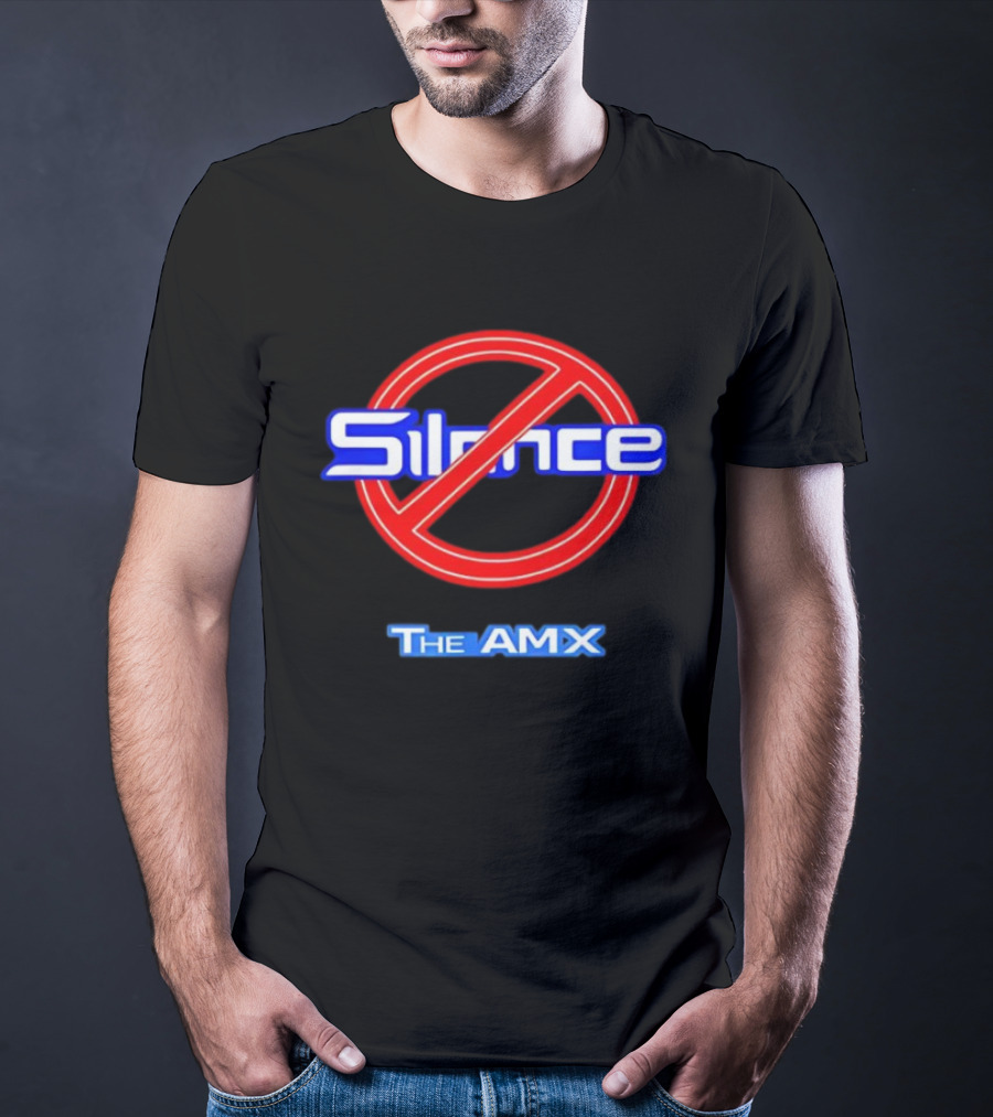 No Silence The AMX Red Circle Blue T-Shirt