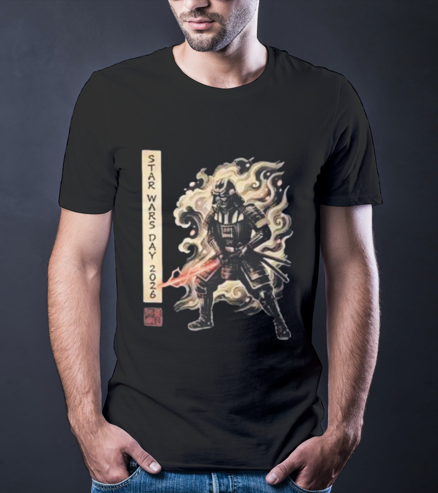 Star Wars Day 2026 May 4 Darth Vader Samurai Japanese Ukiyo E T-Shirt