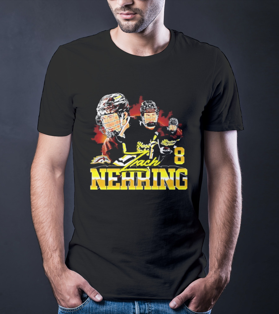 Western Michigan Broncos Men's Ice Hockey Zach Nehring 8 NCAA T-Shirt