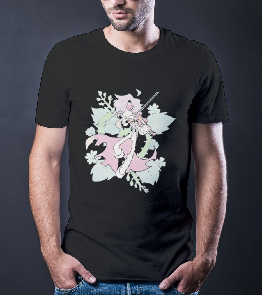 Zeddyzi Ramshackle Stone Vibes Guitar Player With Pastel Floral T-Shirt