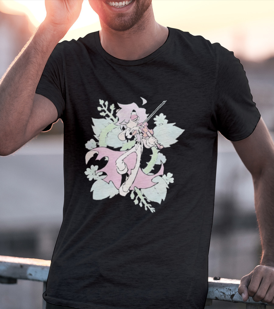 Zeddyzi Ramshackle Stone Vibes Guitar Player With Pastel Floral T-Shirt