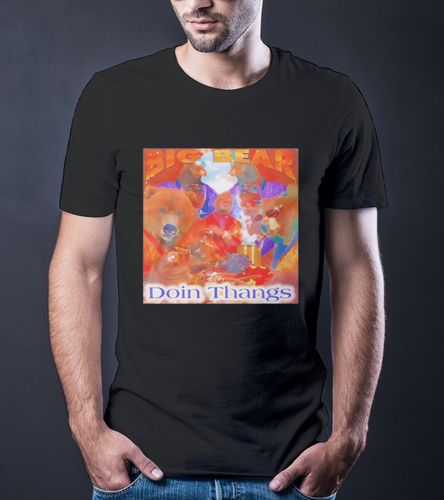 Big Bear Doin Thangs Album Cover Collage T-Shirt