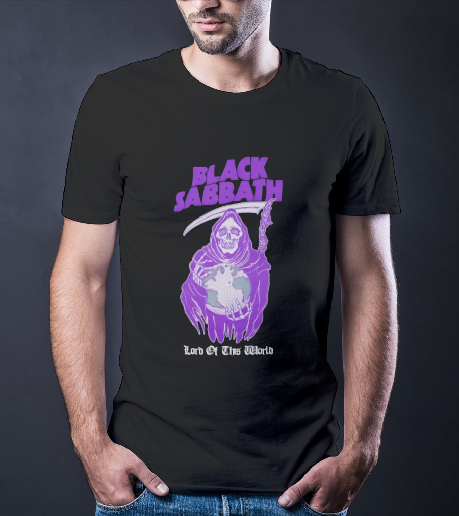 Black Sabbath Lord Of This World Grim Reaper Holding Earth T-Shirt
