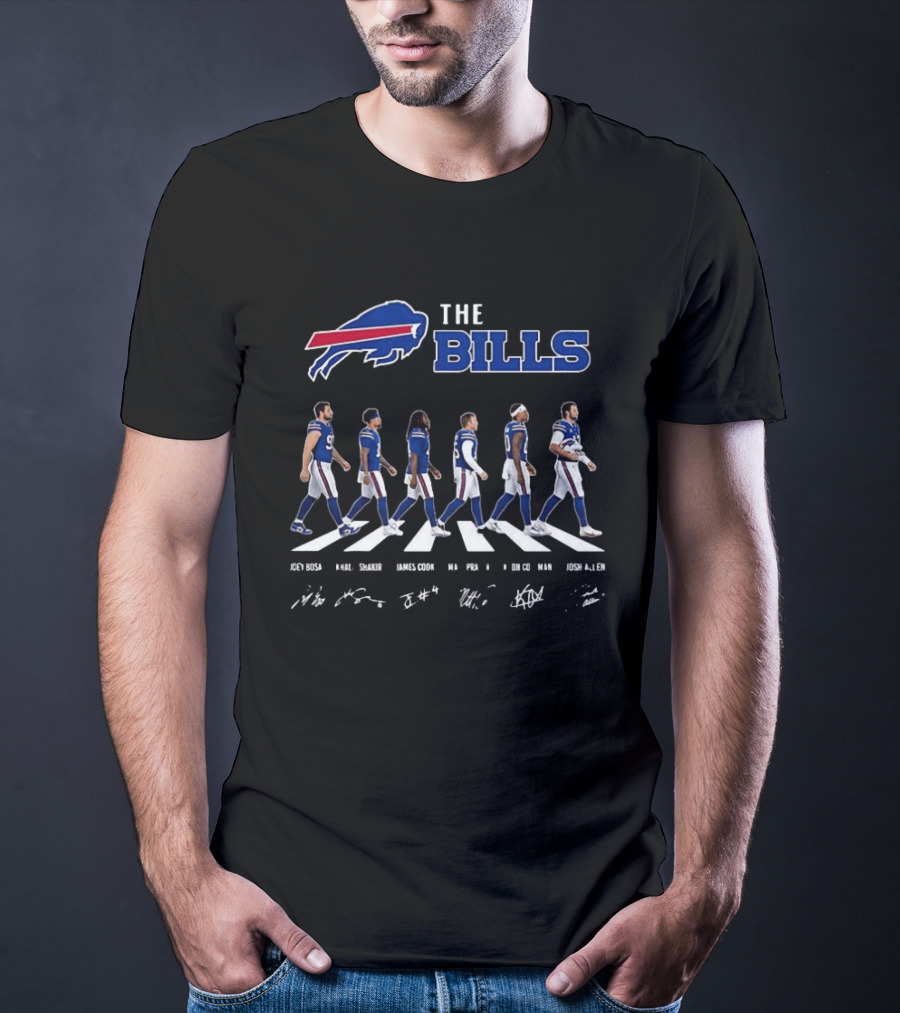 Buffalo Bills Player Abbey Road Crossing With Signatures T-Shirt
