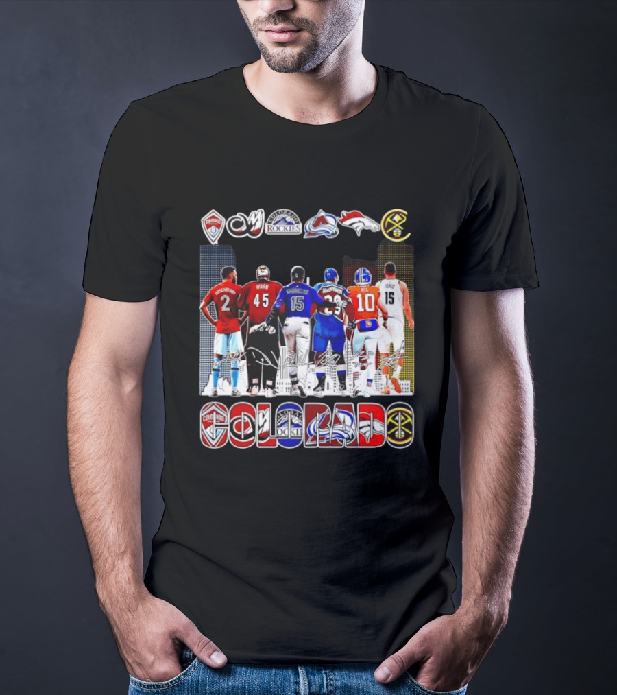 Colorado Rapids Mammoth Rockies Avalanche Broncos Nuggets Players Signatures T-Shirt