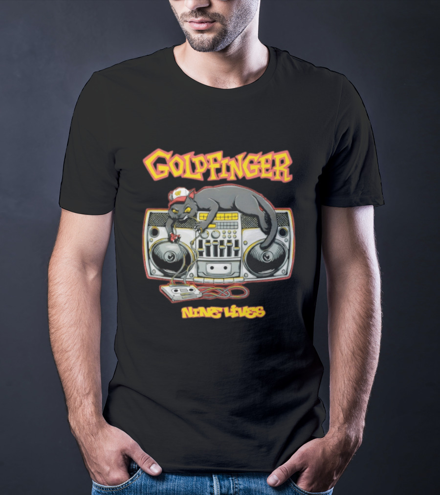 Goldfinger Cat DJ Nine Lives Boombox Music T-Shirt