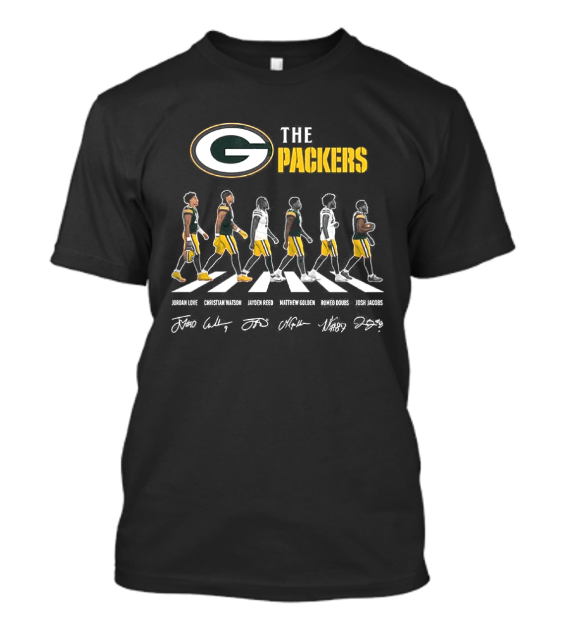 Packers NFL Players Abbey Road Parody Signatures T-Shirt