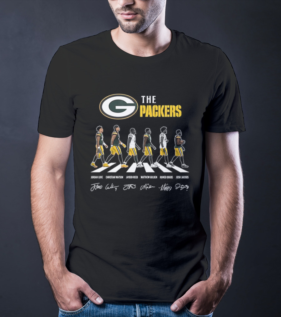Packers NFL Players Abbey Road Parody Signatures T-Shirt