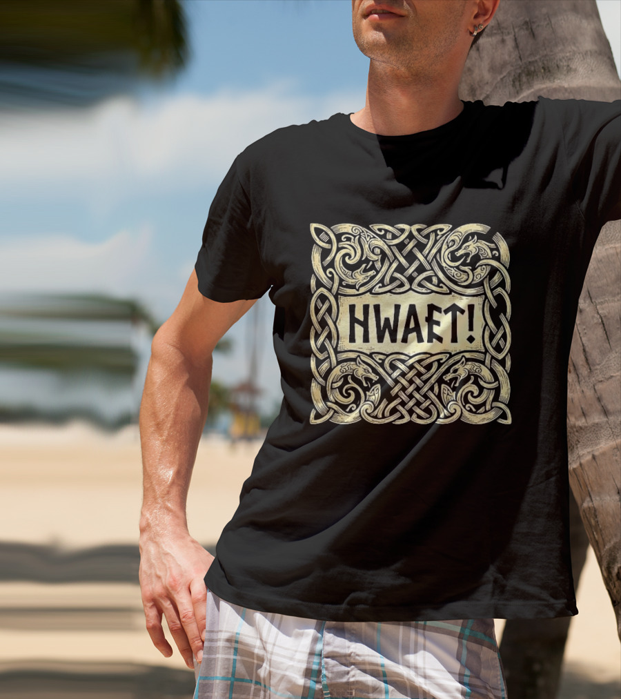 Hwaet Beowulf Viking Knotwork T-Shirt