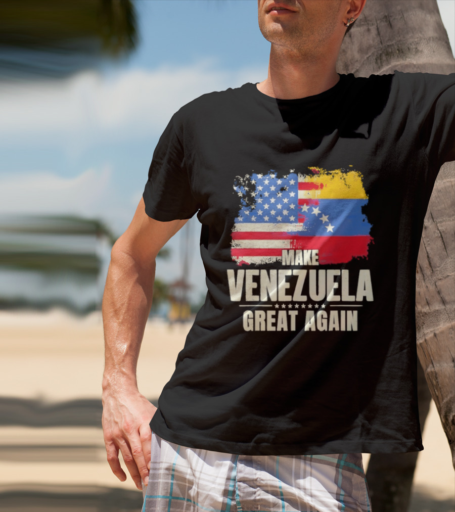 Make Venezuela Great Again USA Flag Fusion T-Shirt
