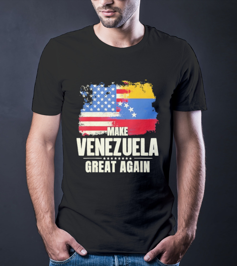 Make Venezuela Great Again USA Flag Fusion T-Shirt