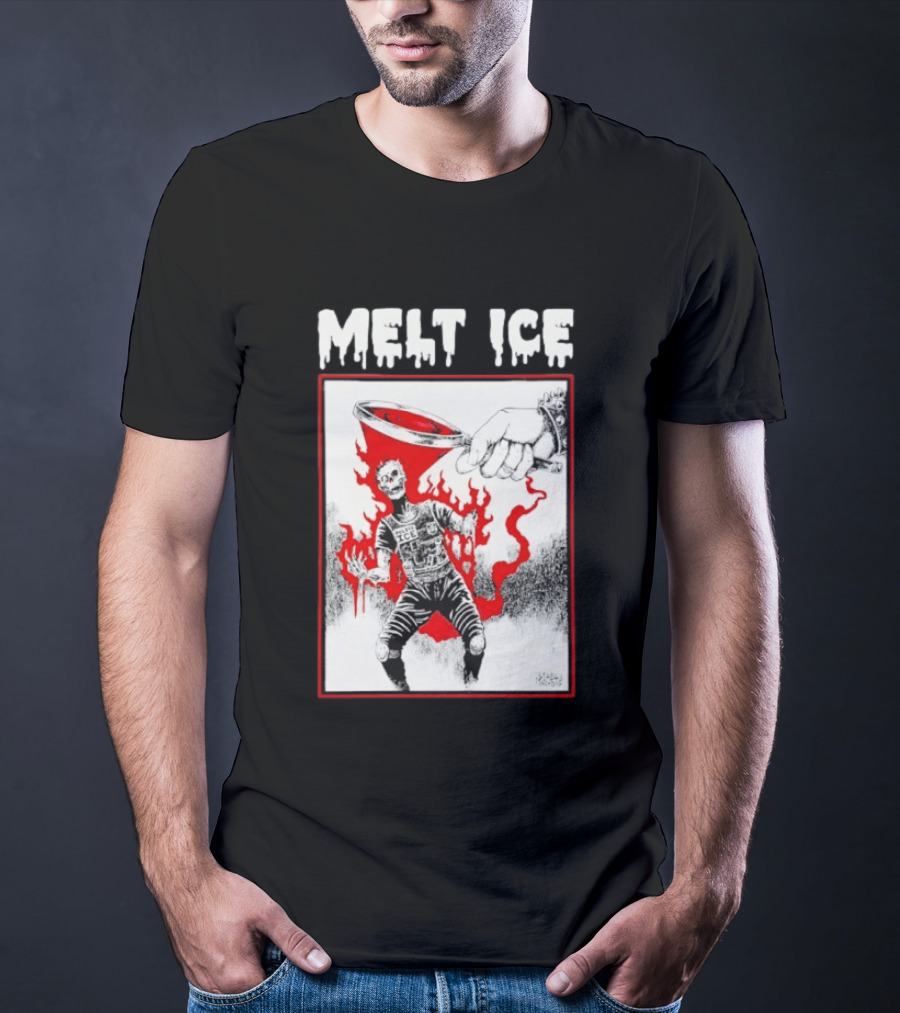 Melt Ice Skeleton Magnifying Glass Scene T-Shirt