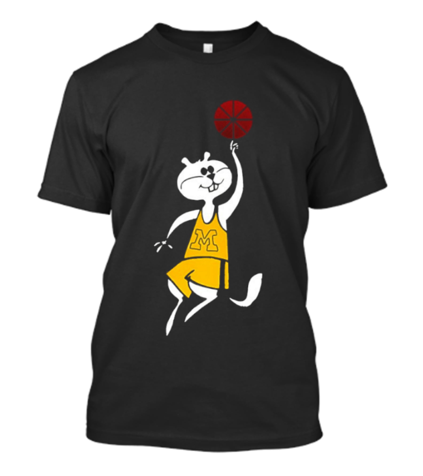Minnesota Goldy M Basketball Mascot Spinning Ball Sports Team Spirit T-Shirt