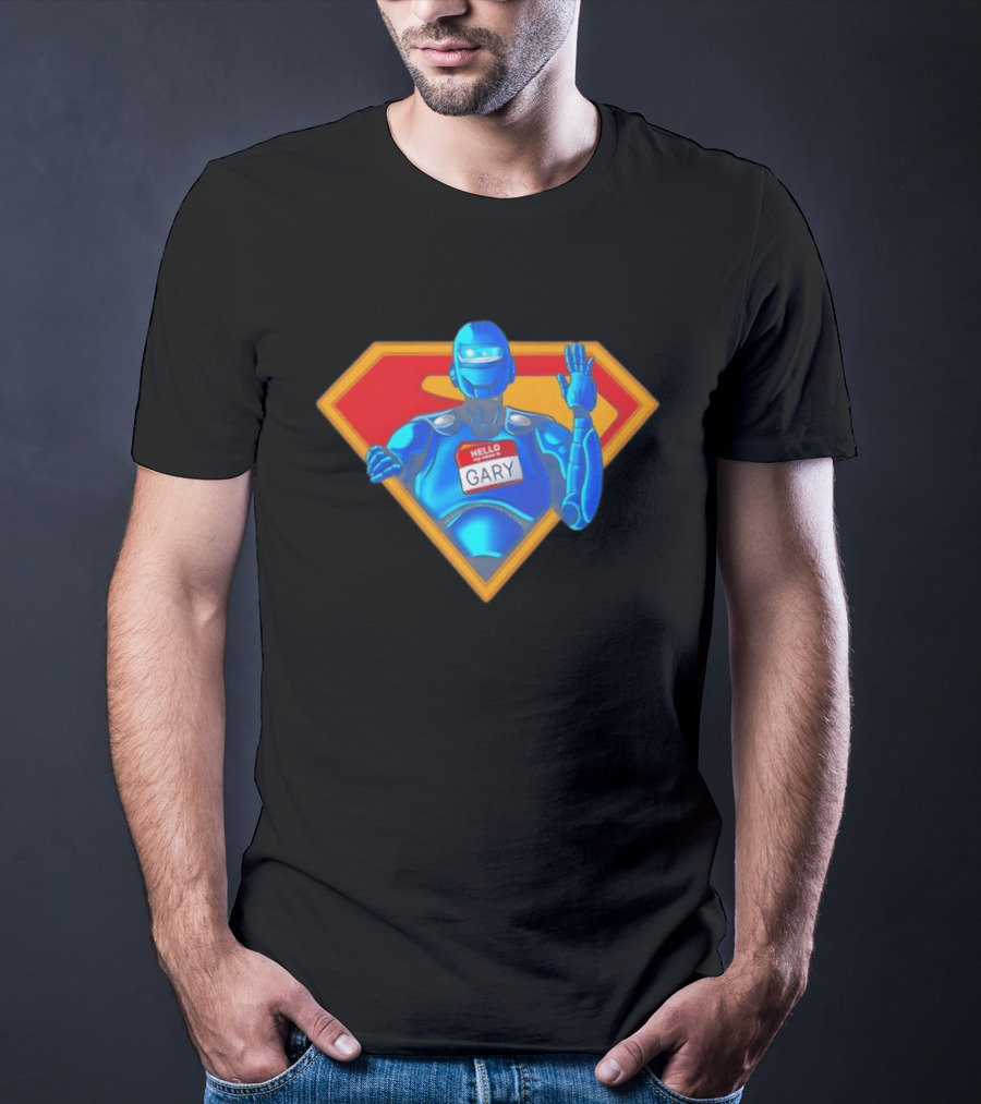 Gary Robot Superman Parody With Nametag T-Shirt