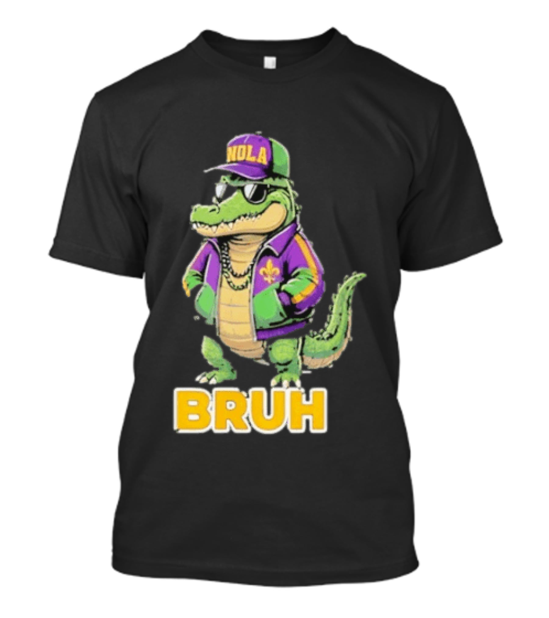 New Orleans Alligator Nola Bruh Mardi Gras Party Vibe T-Shirt