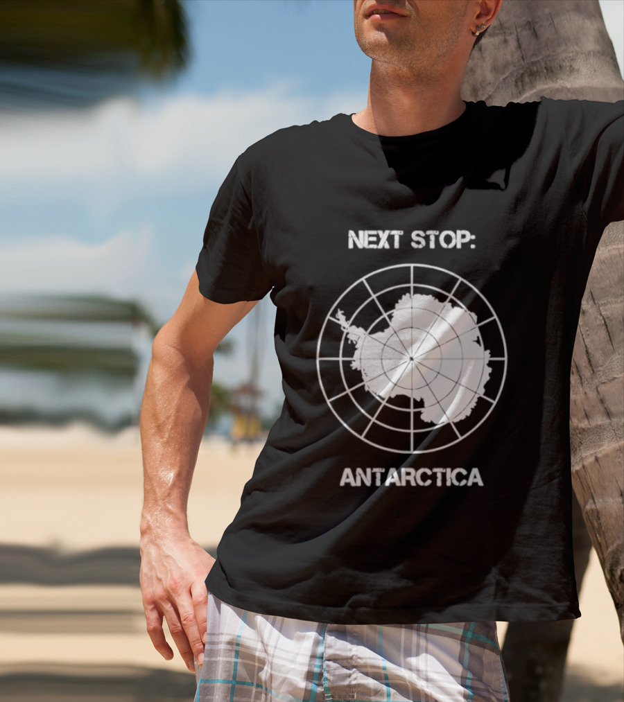 Next Stop Antarctica Map Outline Adventure T-Shirt