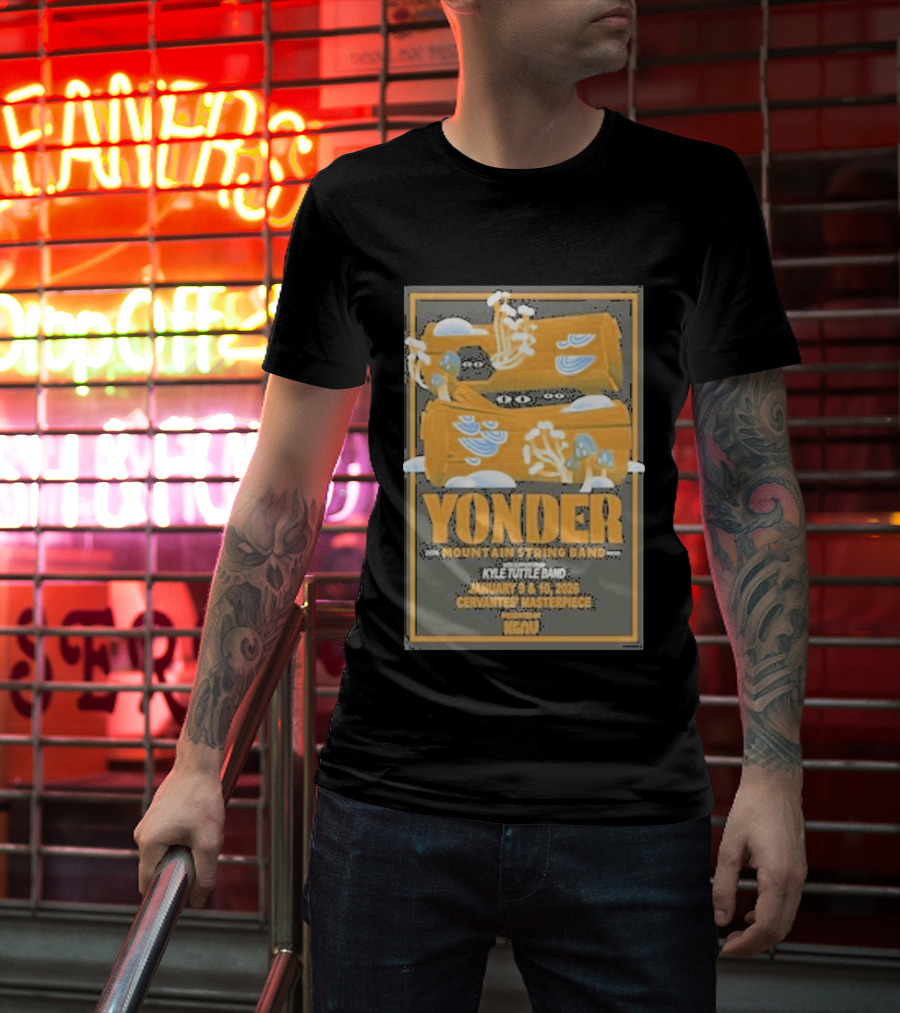 Yonder Mountain String Band Kyle Tuttle Band January 9 10 2026 Cervantes Masterpiece KGNU T-Shirt