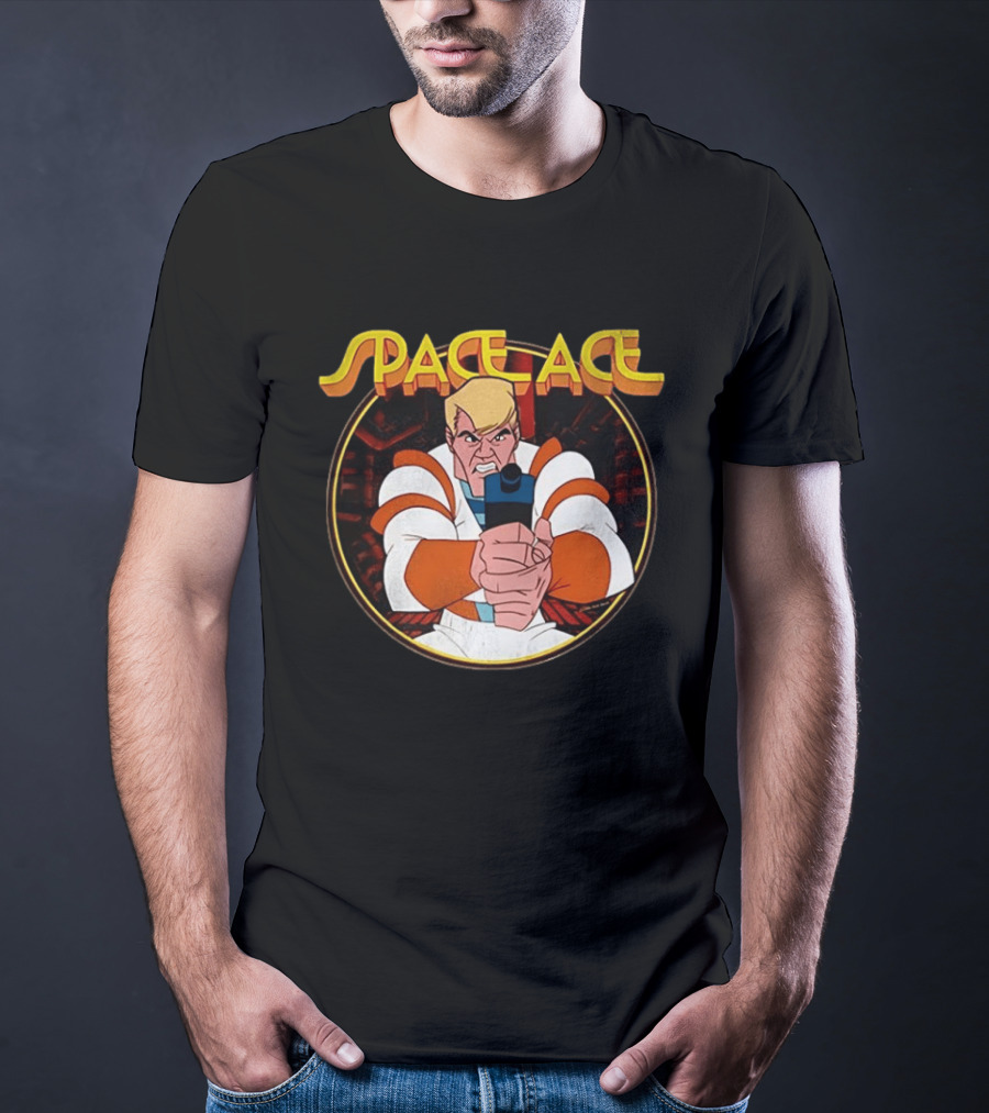 Space Ace Classic Video Game Hero With Blaster T-Shirt
