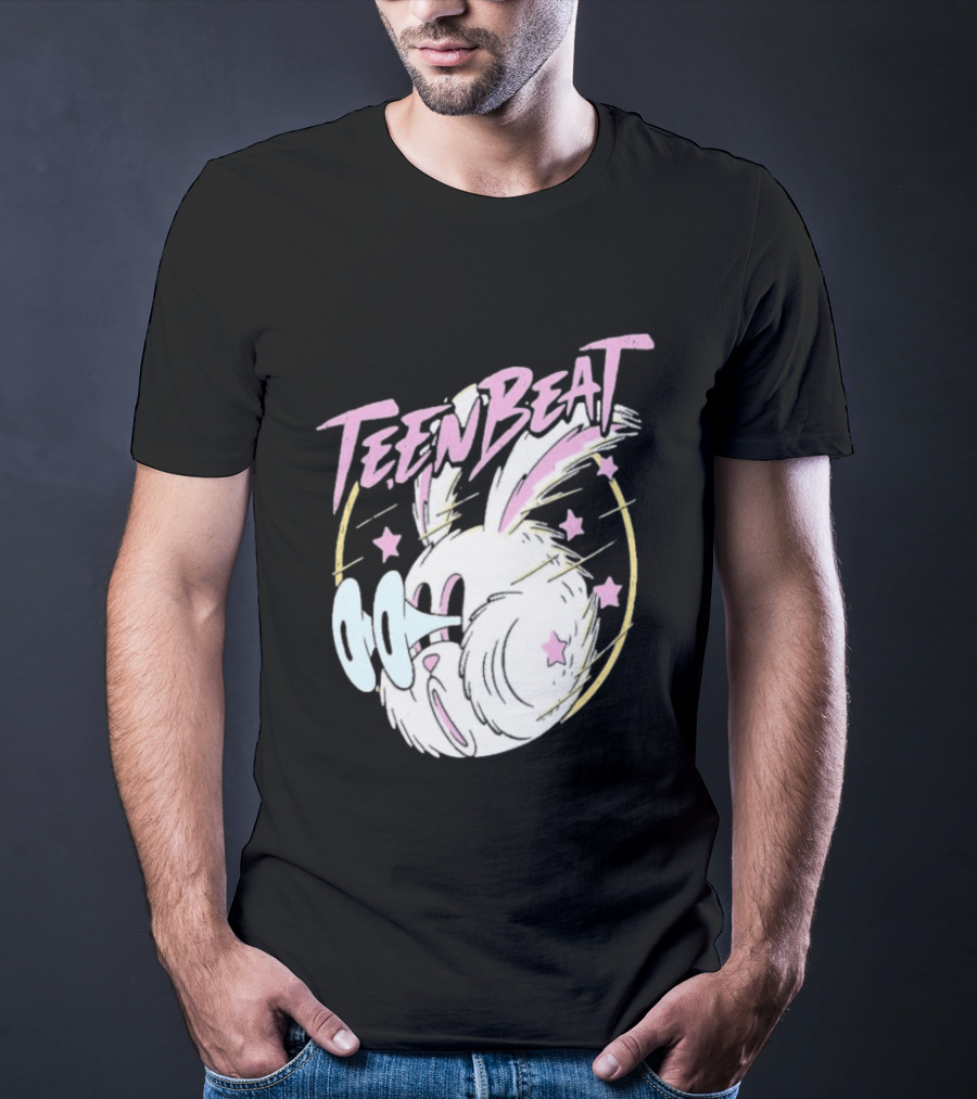Teen Beat Blink Bunny Whimsical Pastel Stars Emo Vibe T-Shirt