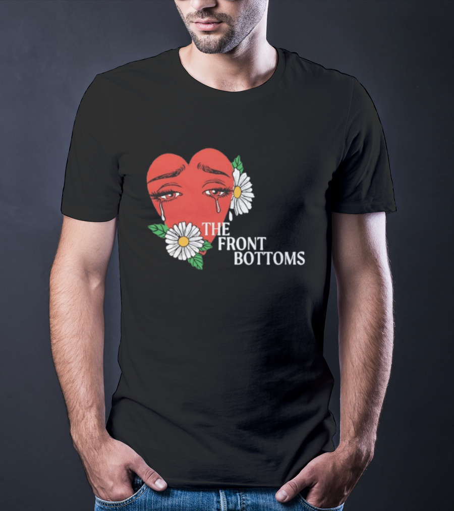 The Front Bottoms Heart With Crying Eyes And Daisies T-Shirt