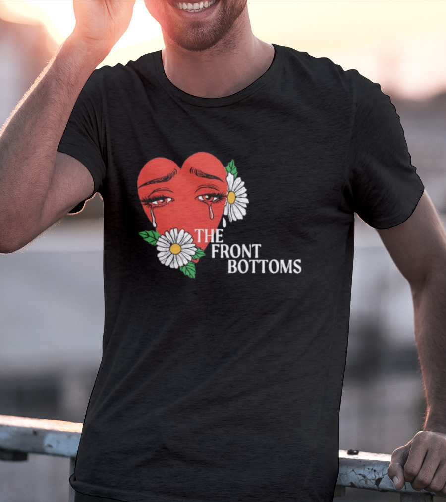 The Front Bottoms Heart With Crying Eyes And Daisies T-Shirt