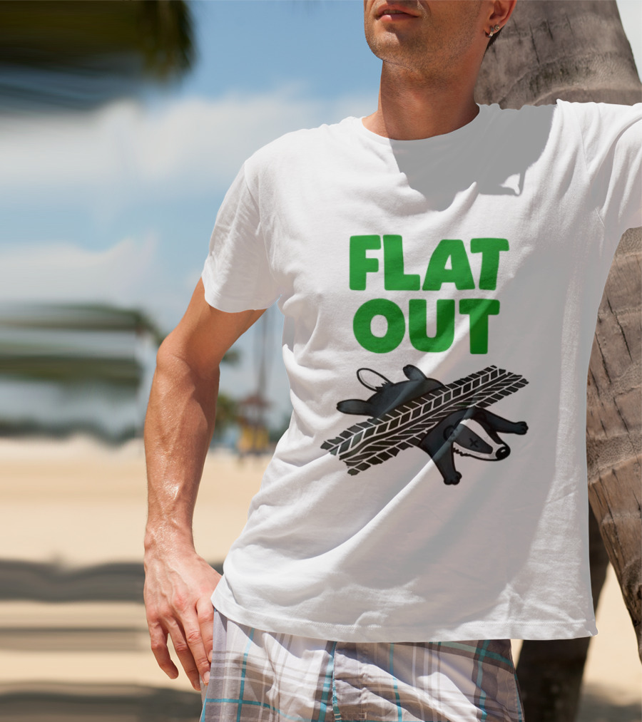 Flat Out Badger Roadkill Humorous T-Shirt