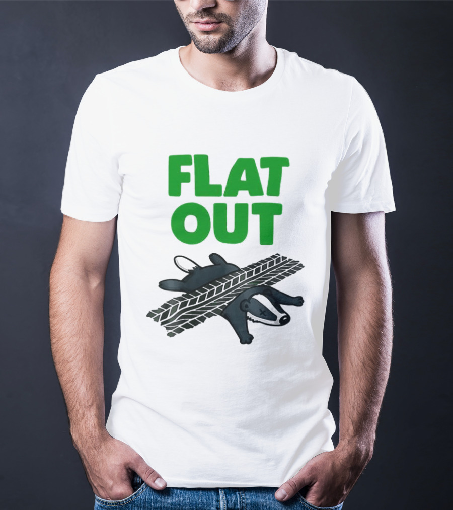 Flat Out Badger Roadkill Humorous T-Shirt