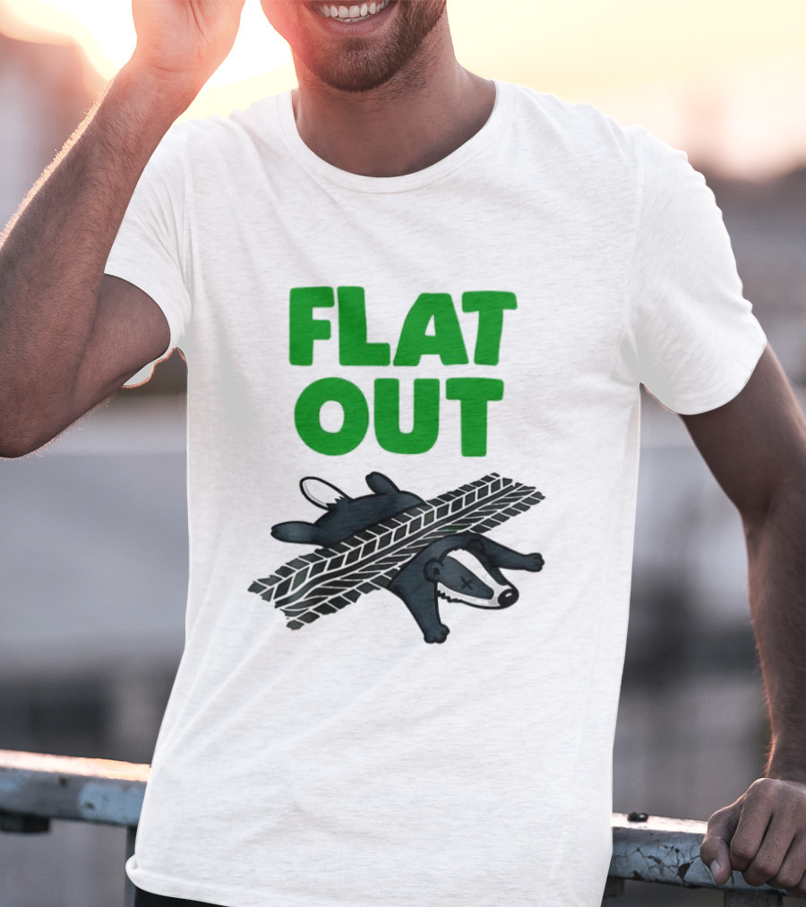 Flat Out Badger Roadkill Humorous T-Shirt