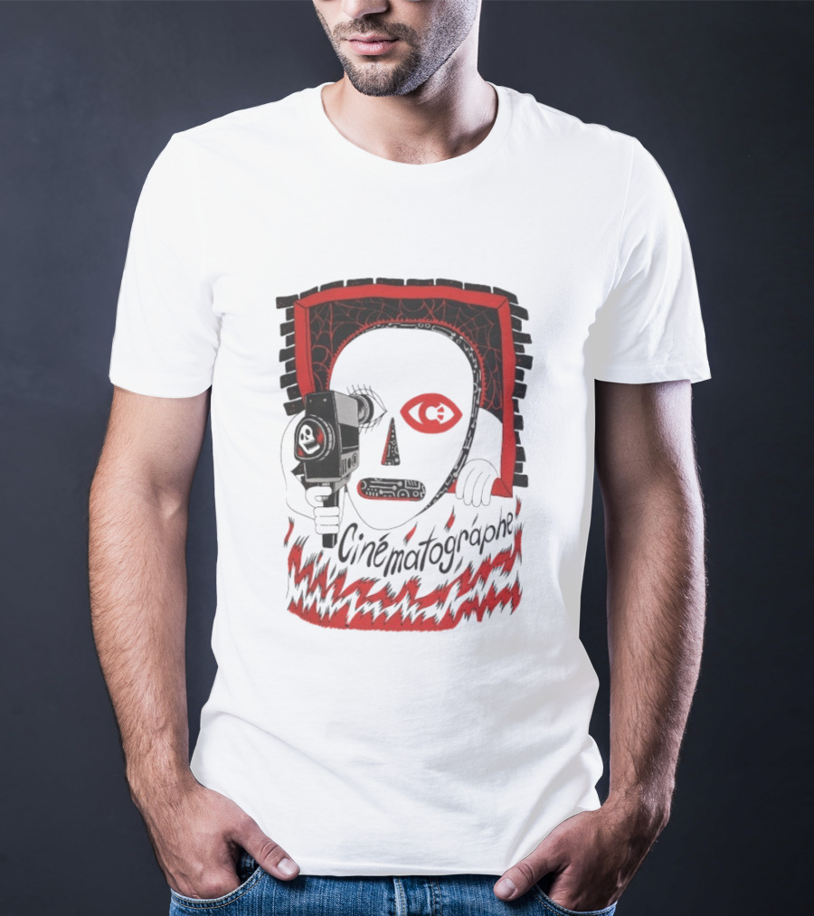 Cinématographe Peeping Tom Red Mask Camera T-Shirt