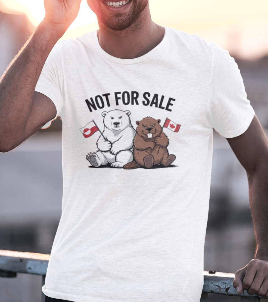 Not For Sale Greenland Canada Bears Flags T-Shirt