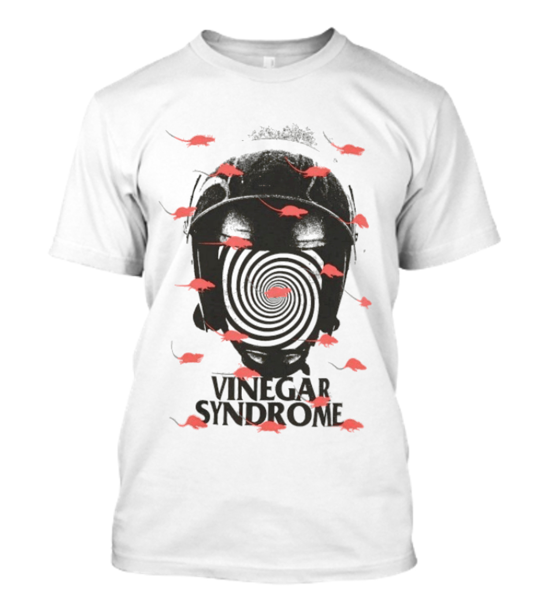Vinegar Syndrome Ratpocalypse Rats Gas Mask Swirl Red Rodents T-Shirt