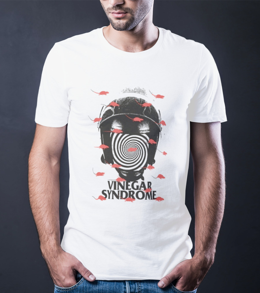 Vinegar Syndrome Ratpocalypse Rats Gas Mask Swirl Red Rodents T-Shirt