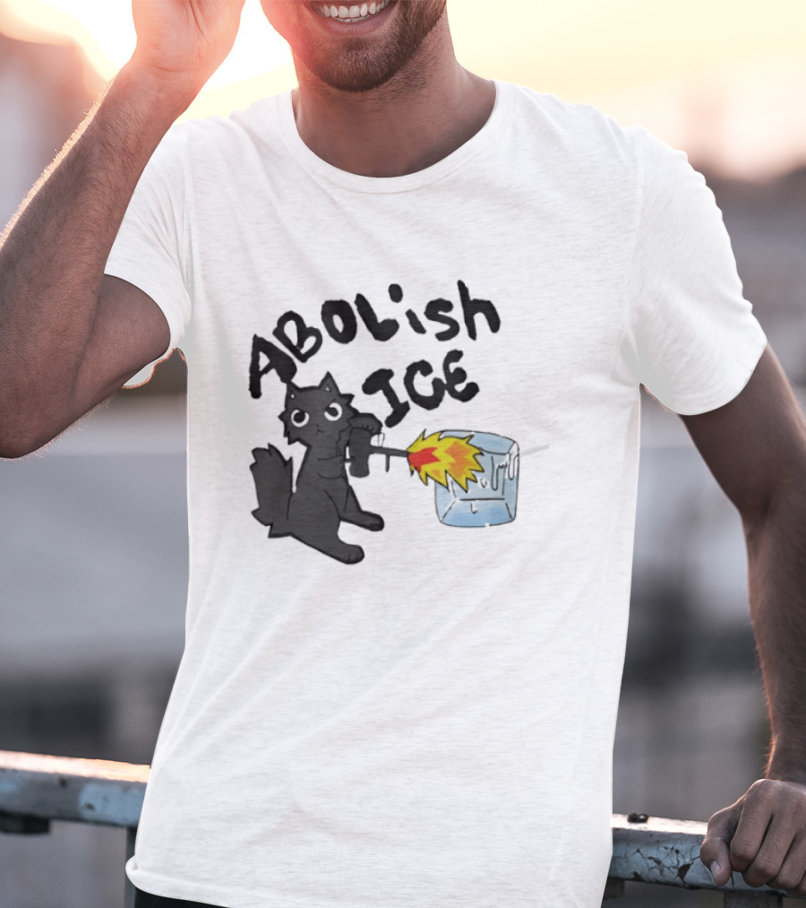 Abolish Ice Cat Torch Melting Cube T-Shirt
